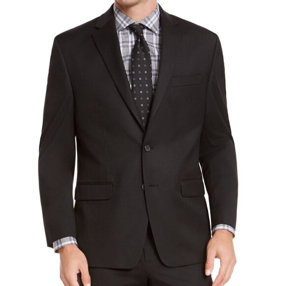 Izod Men's Black Classic Fit Suit Jacket - Picture 1 of 10